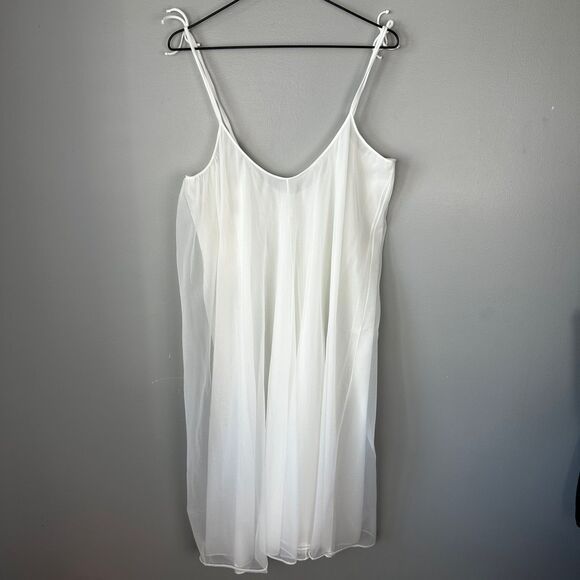 Vintage Vanity Fair Peignoir Set Night Gown Womens XS Nylon Ivory Bridal - Picture 7 of 9